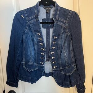White House Black Market Women's Blue Denim Jacket